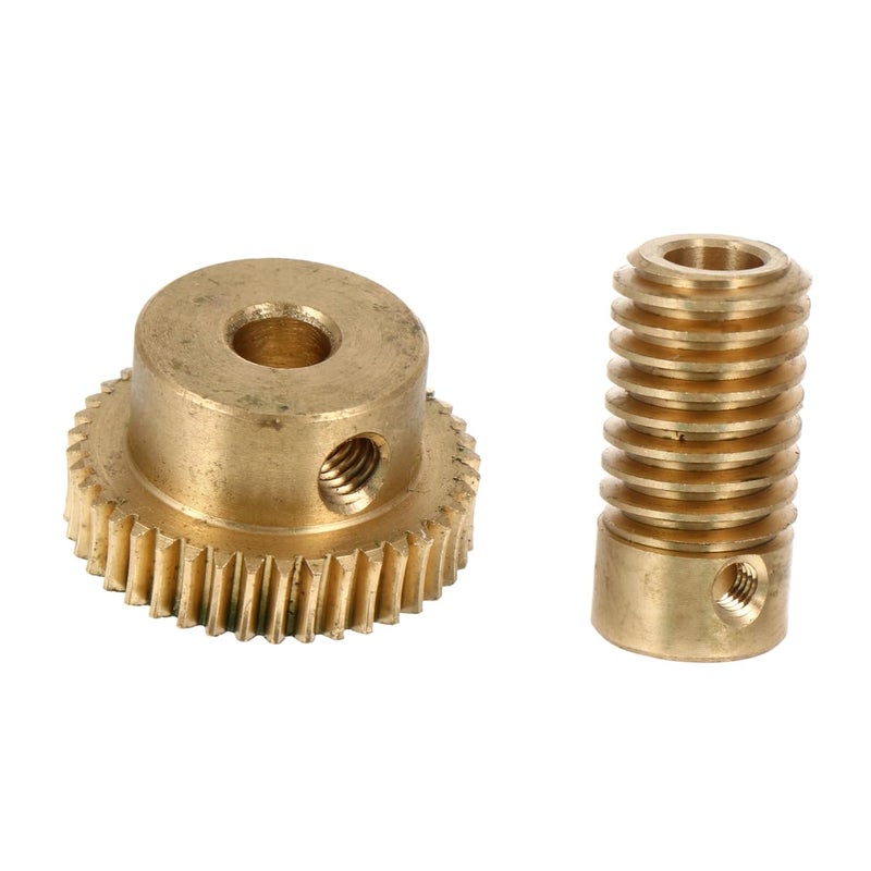 Golden 2X2CM Modulus Worm Gear And Copper Worm Shaft Set For Gearbox High Efficiency Transmission DIY Models Mechanical Projects - Image 1